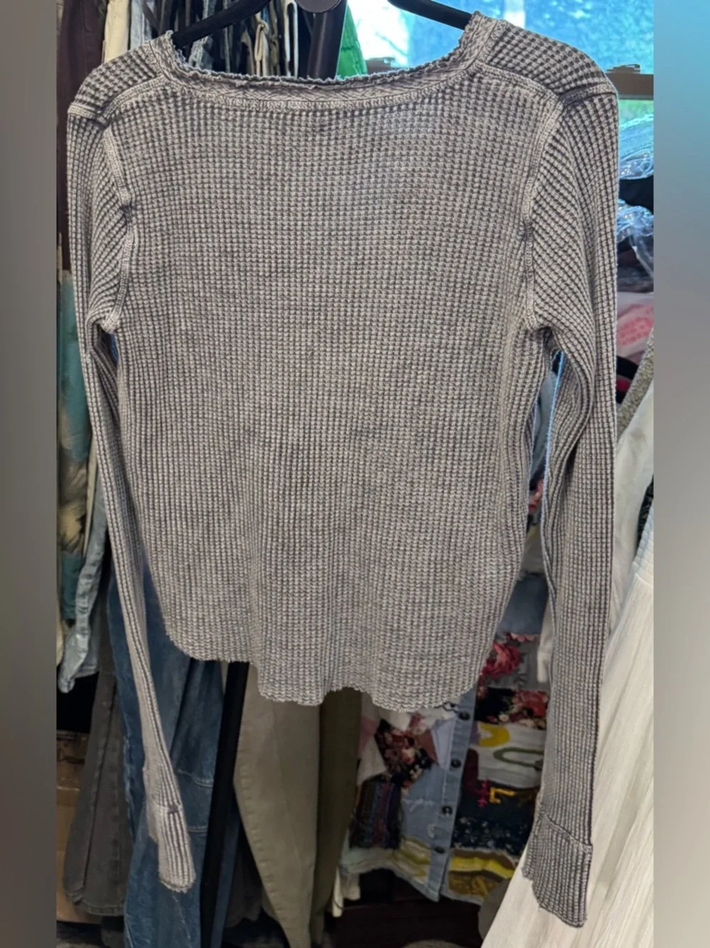 NWOT Free People FP One Colt Thermal - charcoal grey black - Large - Picture 8 of 9